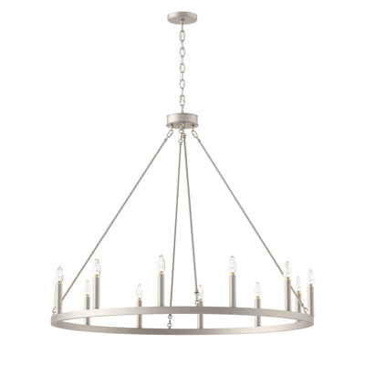 Lustre Acroma Farmhouse à 12 lumières, 40 po, en forme de roue de chariot, certifié UL - 40 po P x 138 po H