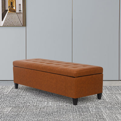 Banc ottoman de rangement en cuir reconstitué Adeco 50