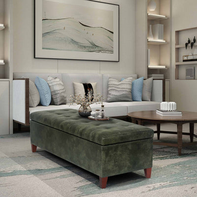 Banc ottoman de rangement en cuir reconstitué Adeco 50