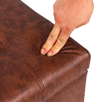 Banc ottoman de rangement en cuir reconstitué Adeco 50