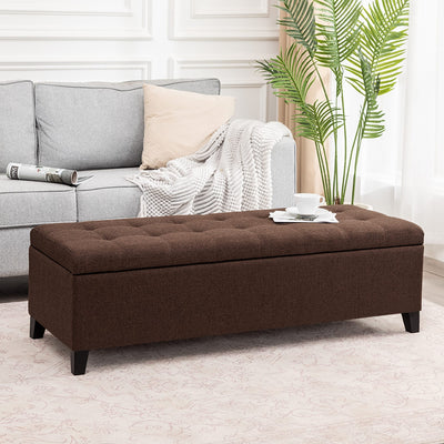 Banc ottoman de rangement en cuir reconstitué Adeco 50