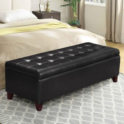 Banc ottoman de rangement en cuir reconstitué Adeco 50