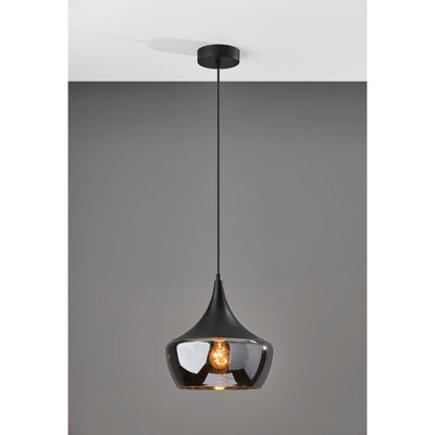 Lampe suspendue Eliza noire ou acier Adesso