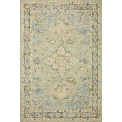 Tapis traditionnel en laine crocheté à la main en mosaïque Alexander Home
