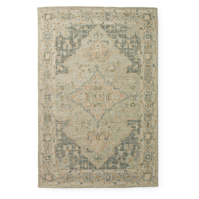 Tapis traditionnel en laine crocheté à la main en mosaïque Alexander Home