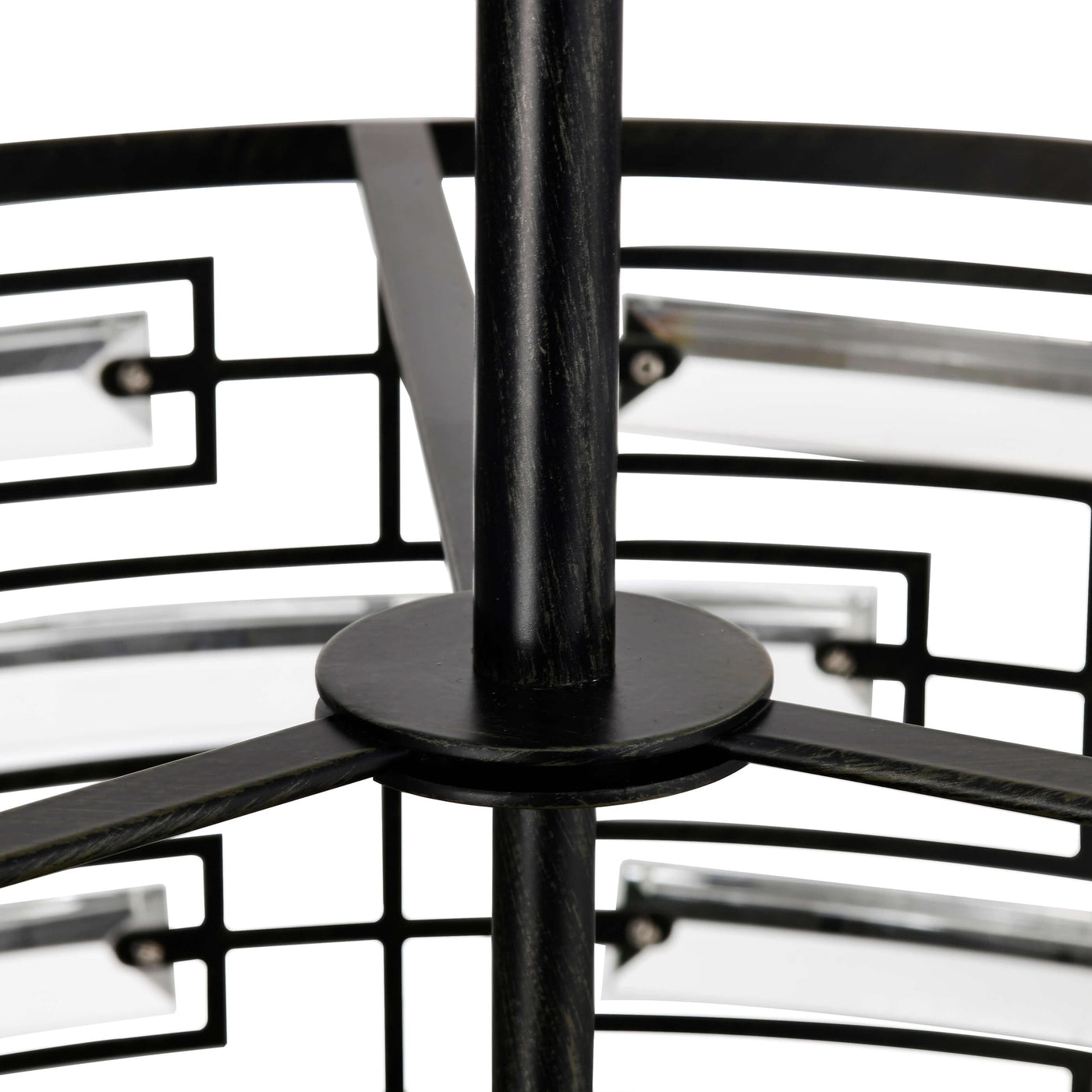 Lustre à abat-jour tambour Anita avec prisme en verre transparent