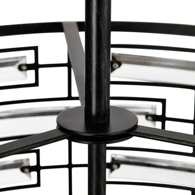 Lustre à abat-jour tambour Anita avec prisme en verre transparent