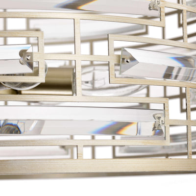 Lustre à abat-jour tambour Anita avec prisme en verre transparent