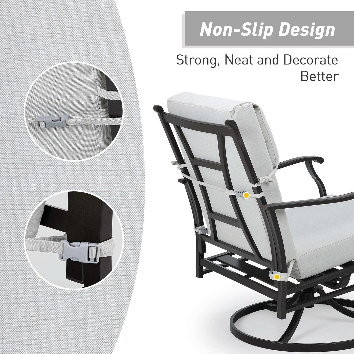 Lot de 4 coussins de chaise à dossier haut Aoodor Patio, 46 ​​x 21 x 4 pouces (coussins uniquement)