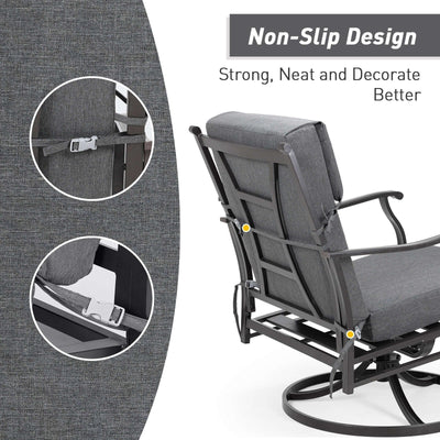 Lot de 4 coussins de chaise à dossier haut Aoodor Patio, 46 ​​x 21 x 4 pouces (coussins uniquement)