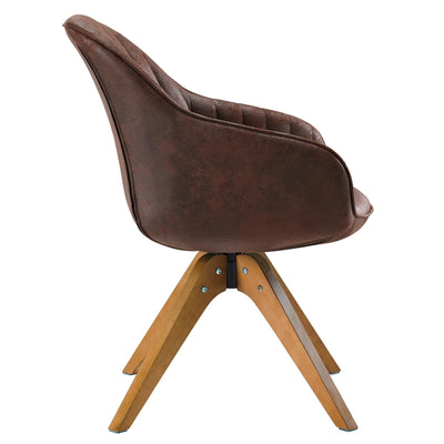 Fauteuil d'appoint pivotant Art Leon pour bureau moderne avec pieds en bois