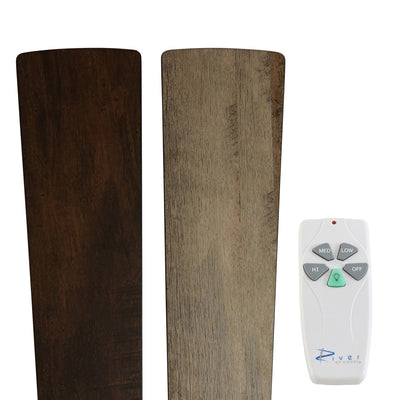 Ventilateur de plafond Astrid River of Goods, 3 lumières, 52 pouces, bronze huilé multicolore et vitrail - 52 x 52 x 14,75/19,75