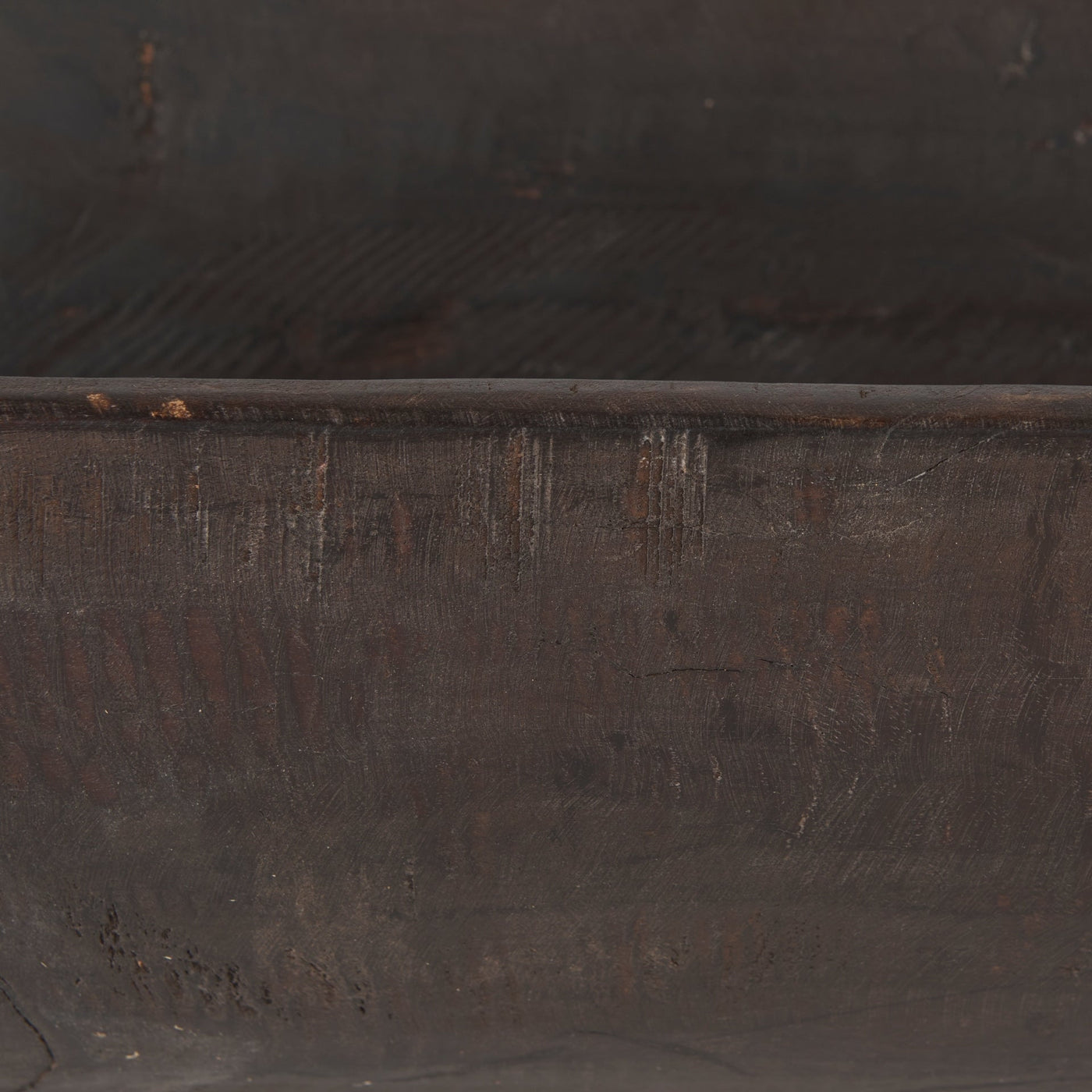 Bol oblong extra large Athena en bois récupéré noir-brun - 26,0 L x 10,0 l x 7,0 H