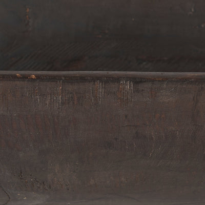 Bol oblong extra large Athena en bois récupéré noir-brun - 26,0 L x 10,0 l x 7,0 H