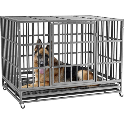 Cage pour chien Bossin 48/38 pouces, robuste et indestructible, cage anti-évasion avec roues verrouillables