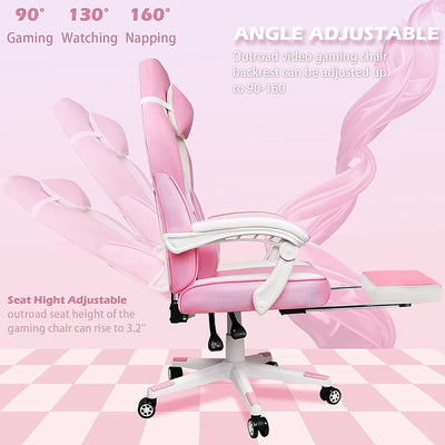 Chaise de jeu de style course BOSSIN, chaise de jeu grande et grande de 300 lb, chaise d'ordinateur à dossier haut