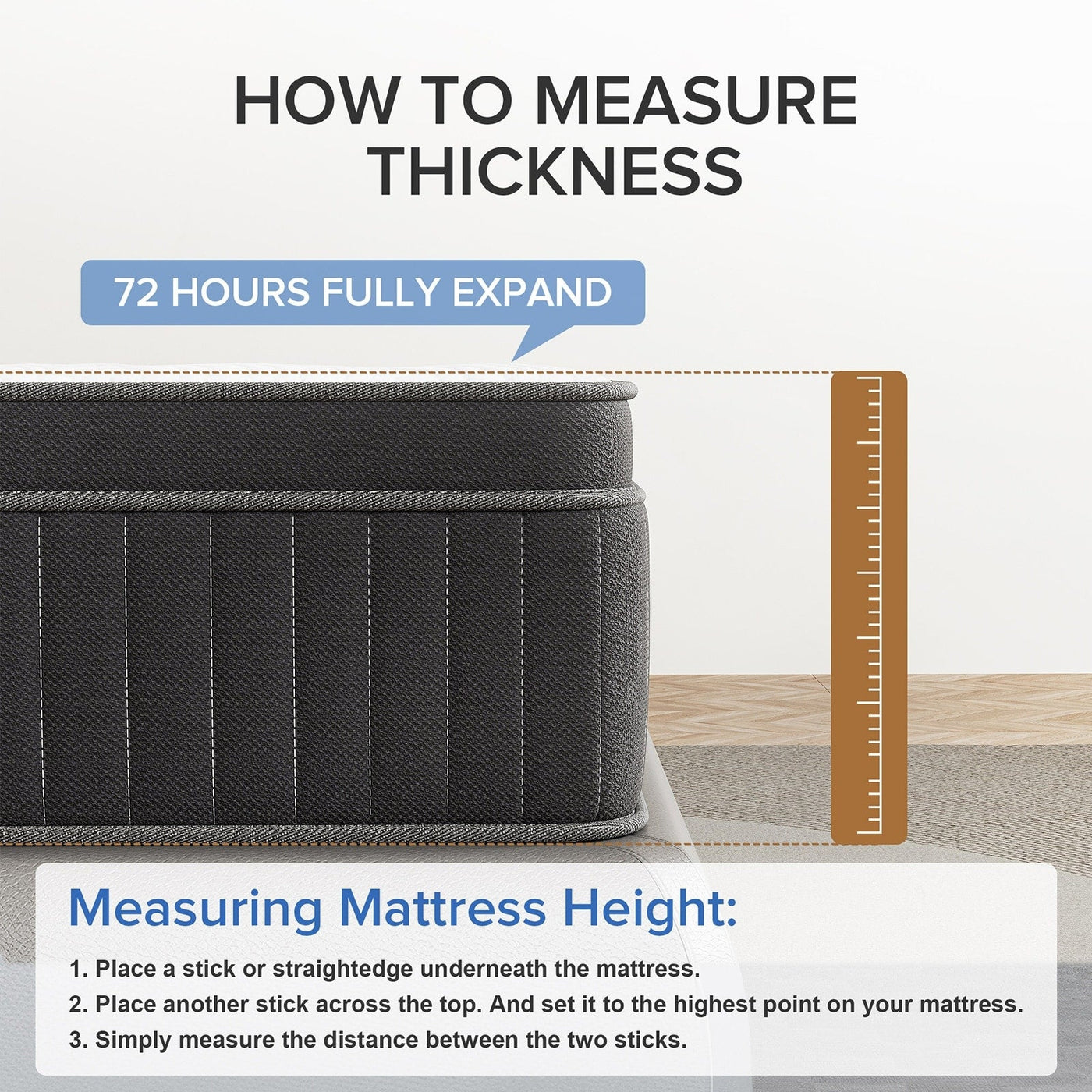 Matelas hybride SweDrea 12 po en mousse à mémoire de forme infusée de gel moelleux, rafraîchissant et respirant, certifié CertiPUR-US, SGS et OEKO-TEX