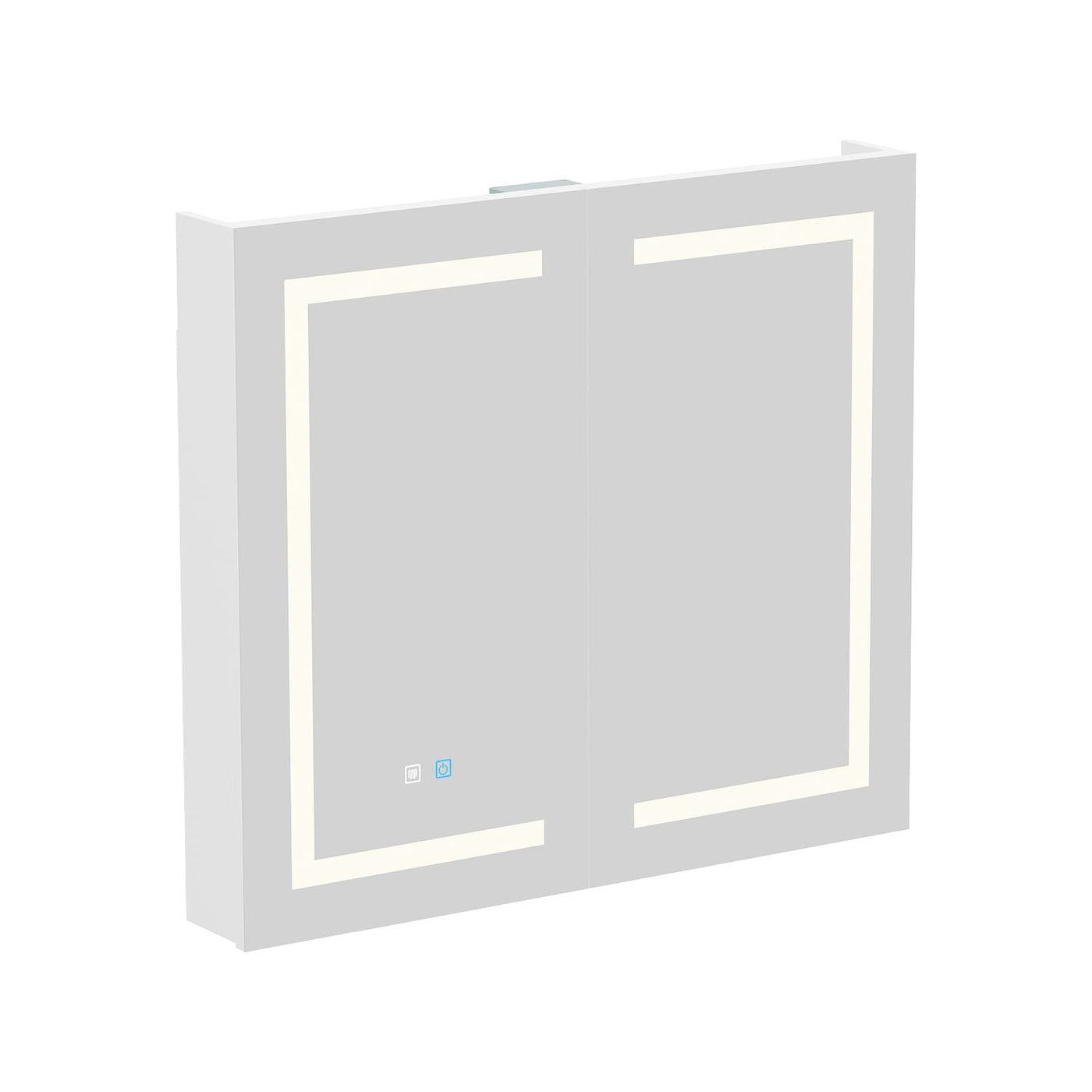 Armoire à pharmacie de salle de bain avec miroir LED antibuée 6 000 K, armoire murale blanche