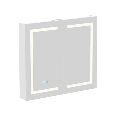 Armoire à pharmacie de salle de bain avec miroir LED antibuée 6 000 K, armoire murale blanche