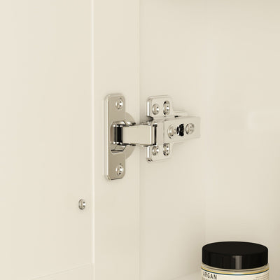 Armoire à pharmacie de salle de bain avec miroir LED antibuée 6 000 K, armoire murale blanche