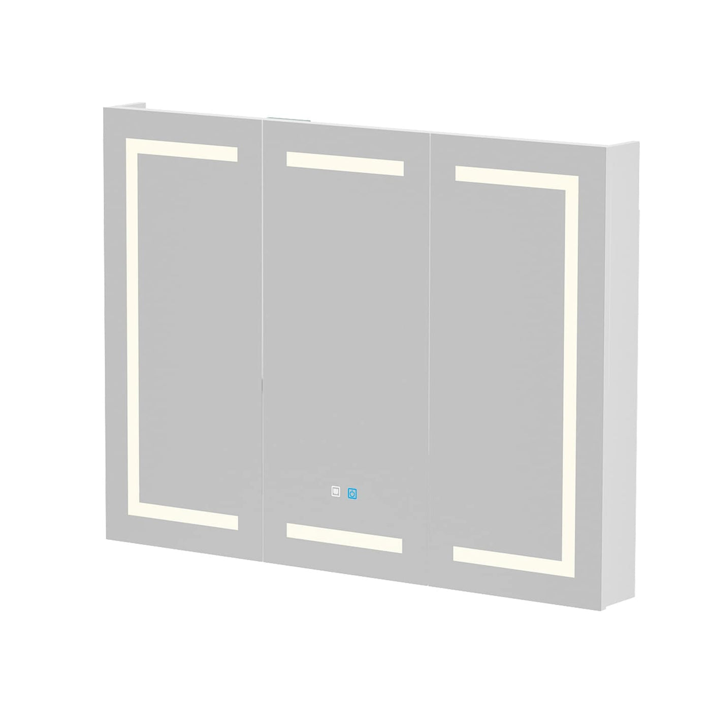 Armoire à pharmacie de salle de bain avec miroir LED antibuée 6 000 K, armoire murale blanche