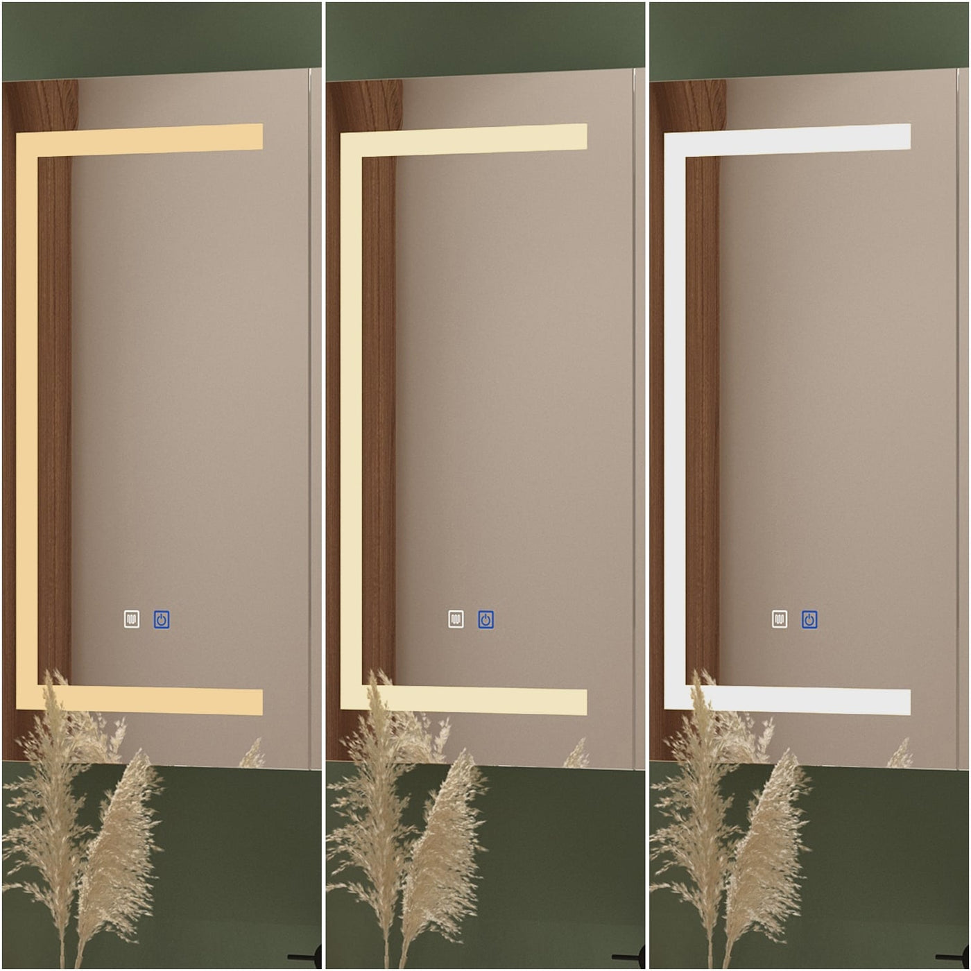 Armoire à pharmacie de salle de bain avec miroir LED antibuée 6 000 K, armoire murale blanche