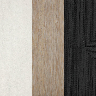 Tabouret de bar Beacon Bohemian Boucle, chaise de comptoir rembourrée avec cadre en bois massif et dossier en jonc de mer tressé