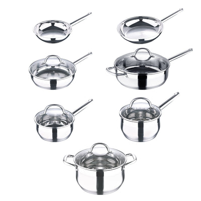 Ensemble de 12 casseroles Bergner en acier inoxydable, compatible lave-vaisselle et induction