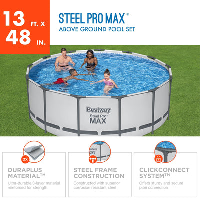 Piscine hors sol ronde Bestway Steel Pro MAX avec pompe et couverture