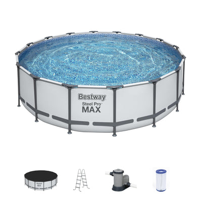 Piscine hors sol ronde Bestway Steel Pro MAX avec pompe et couverture