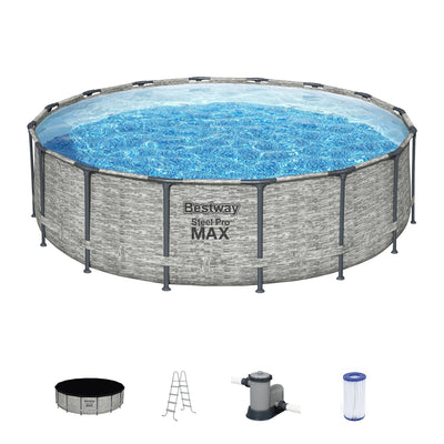 Piscine hors sol ronde Bestway Steel Pro MAX avec pompe et couverture