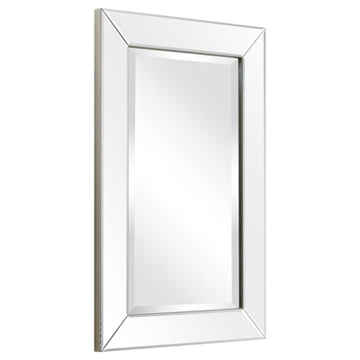 Miroir mural rectangulaire biseauté transparent HD pour salle de bain, coiffeuse et chambre à coucher, 3 tailles