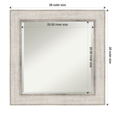 Miroir mural de salle de bain en bois biseauté - Cadre argenté Treillis - Argent Treillis