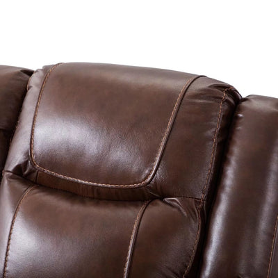Ensemble de canapés inclinables manuels en cuir véritable de style moderne du milieu du siècle