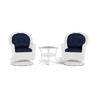 Ensemble de patio pivotant et planeur en osier Biloxi Outdoor White (3 pièces)