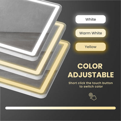 Miroir de sol avec éclairage LED, miroir pleine longueur 64 x 21 avec support, miroir suspendu, miroir mural, miroir intégral