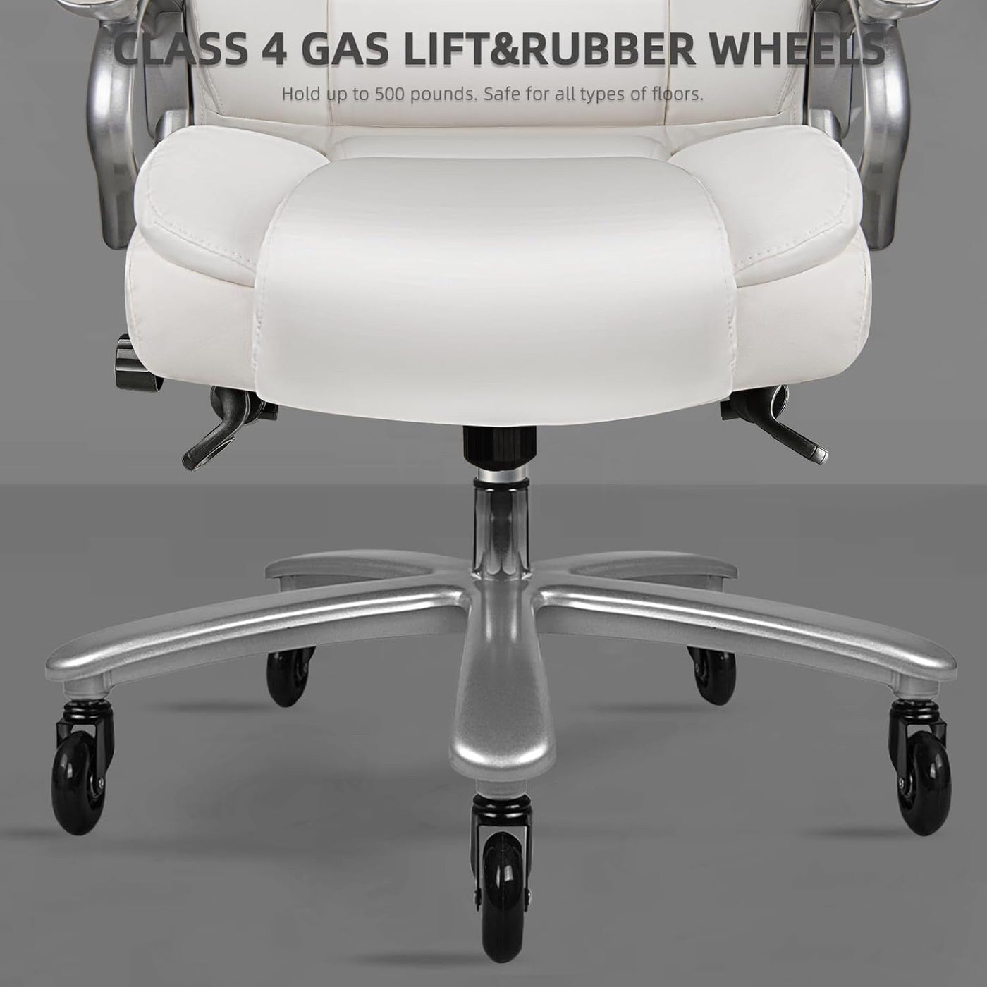 Chaise de bureau exécutive Bossin Big and Tall, chaise ergonomique à support lombaire réglable de 500 lb avec dossier haut en cuir PU pour ordinateur