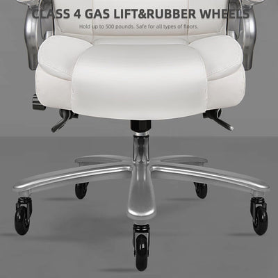 Chaise de bureau exécutive Bossin Big and Tall, chaise ergonomique à support lombaire réglable de 500 lb avec dossier haut en cuir PU pour ordinateur