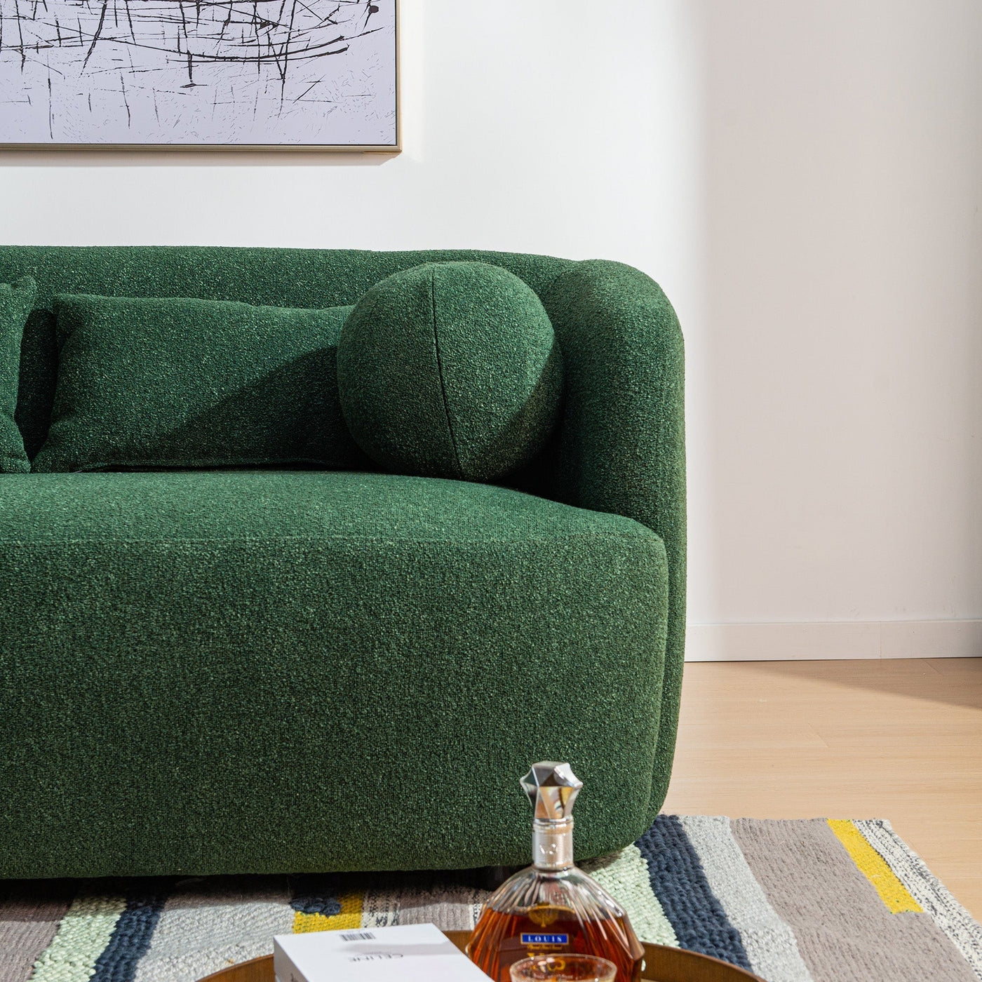 Causeuse 2 places rembourrée KINWELL Boucle avec oreillers