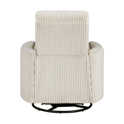 Fauteuil inclinable manuel pivotant en velours côtelé Braidy
