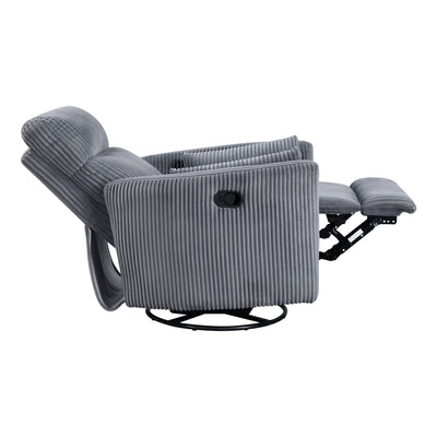 Fauteuil inclinable manuel pivotant en velours côtelé Braidy