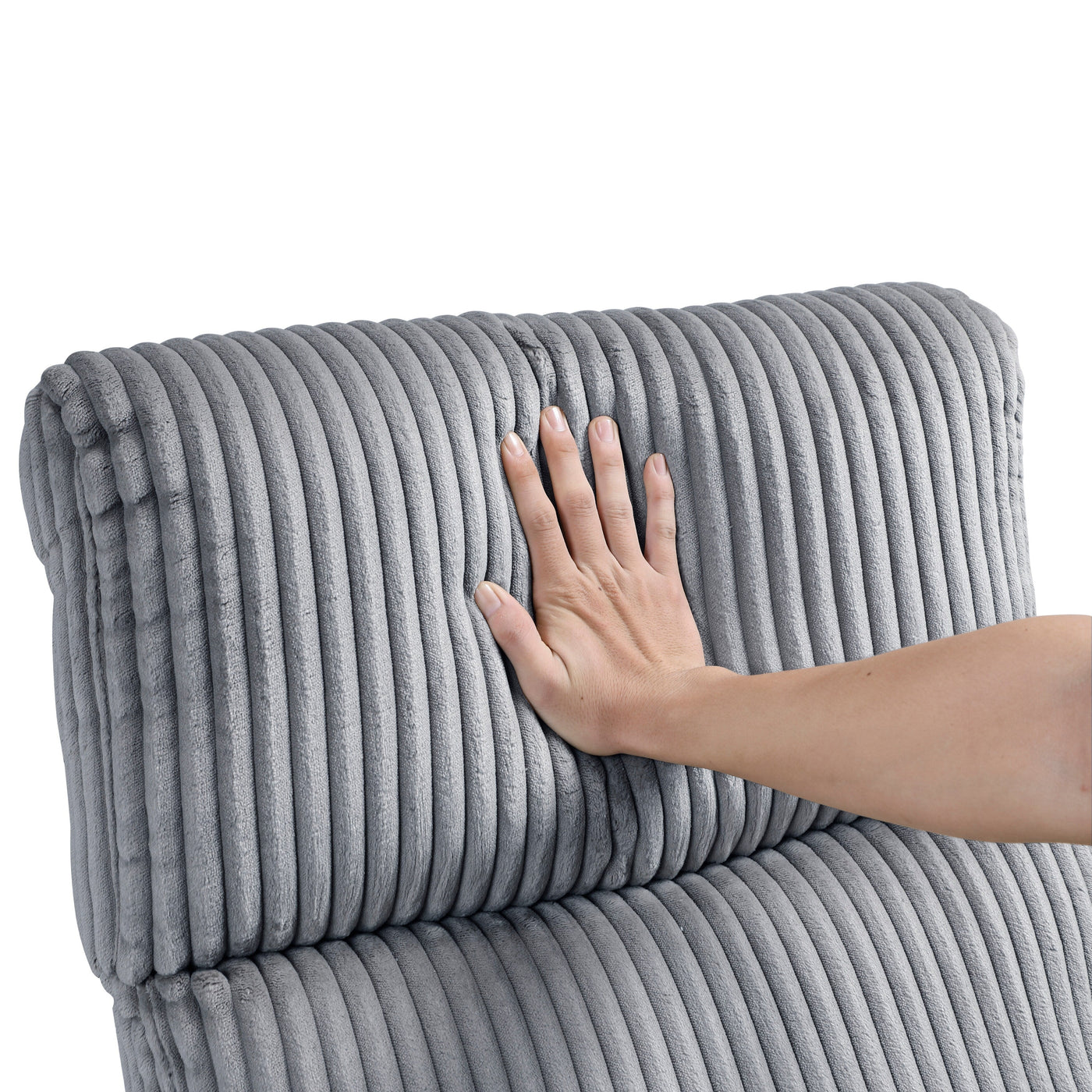 Fauteuil inclinable manuel pivotant en velours côtelé Braidy