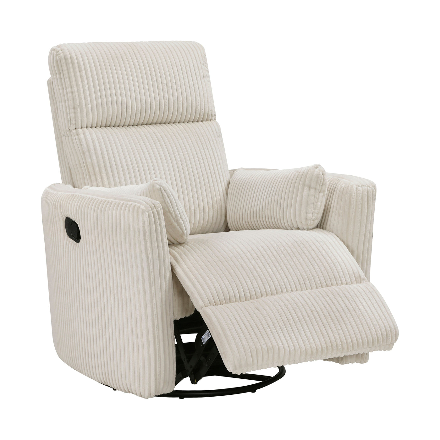 Fauteuil inclinable manuel pivotant en velours côtelé Braidy