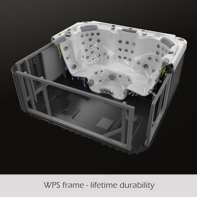 Maillot Buenospa 6 - Personne 46 - Spa à jets, blanc glacé, gris avec ozone et lumières LED