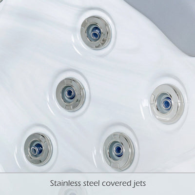 Maillot Buenospa 6 - Personne 46 - Spa à jets, blanc glacé, gris avec ozone et lumières LED