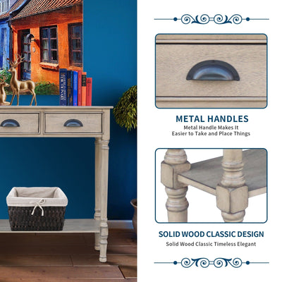 Console d'entrée à 3 tiroirs en bois de Burlington