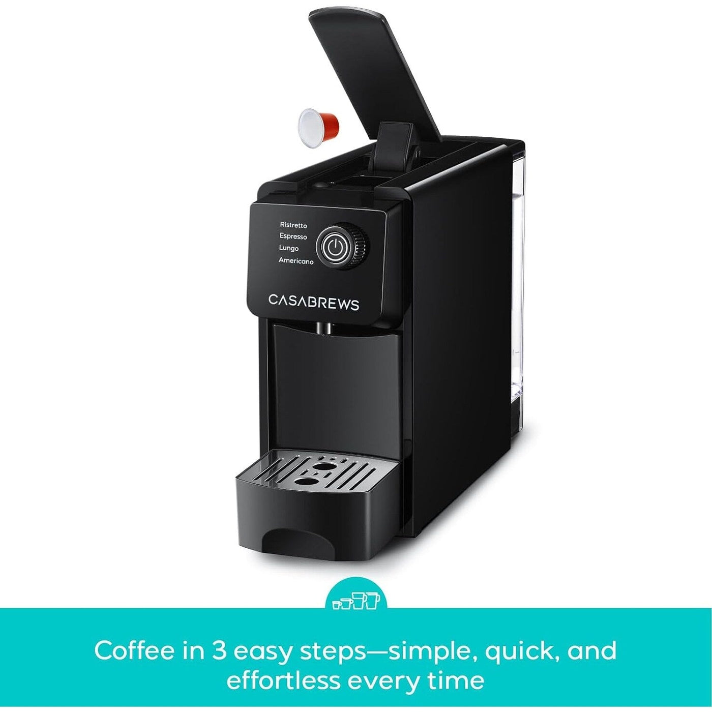 CASABREWS CM7036E Machine à expresso 20 bars pour dosettes Nespresso originales