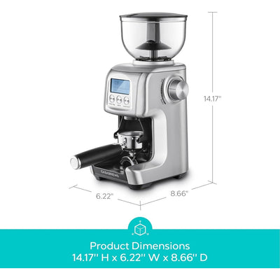 Moulin à café électrique CASABREWS Tornado à meules coniques argentées - N/A