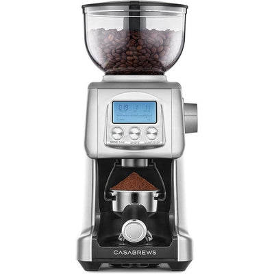 Moulin à café électrique CASABREWS Tornado à meules coniques argentées - N/A