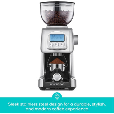 Moulin à café électrique CASABREWS Tornado à meules coniques argentées - N/A